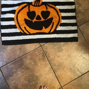 Halloween Pumpkin Striped Rug and black pumpkin rug